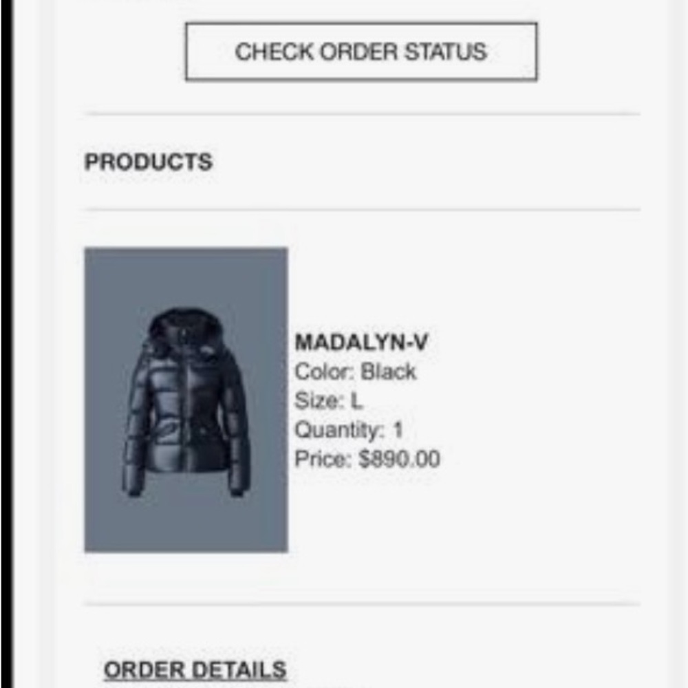 Mackage Black Puffer Jacket with Quilted Design